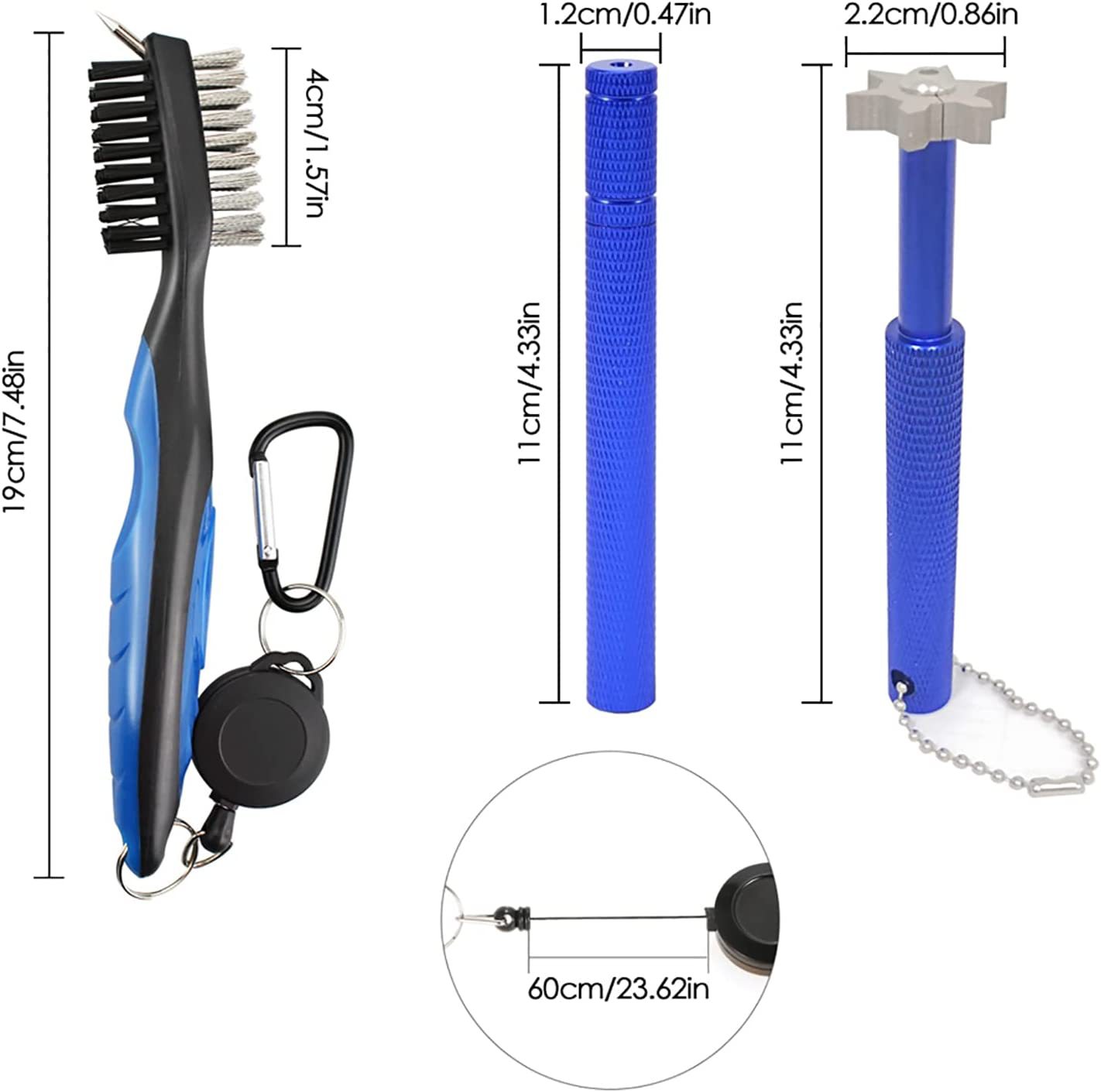 Golf Cleaning Set, Club Groove Cleaner, Double-Sided Brush, Hex Groove Cleaner, Flat Head Knife, golf - Image 3