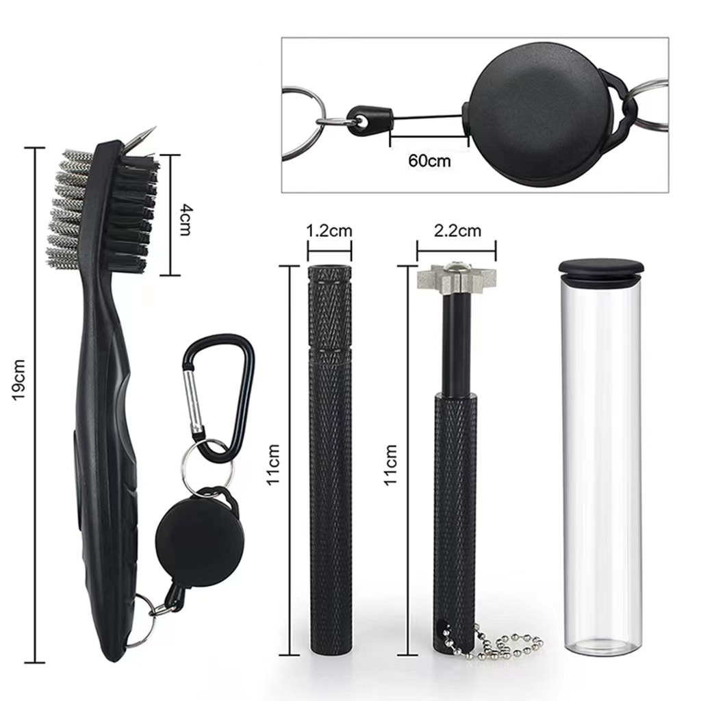 Golf Cleaning Set, Club Groove Cleaner, Double-Sided Brush, Hex Groove Cleaner, Flat Head Knife, golf - Image 2