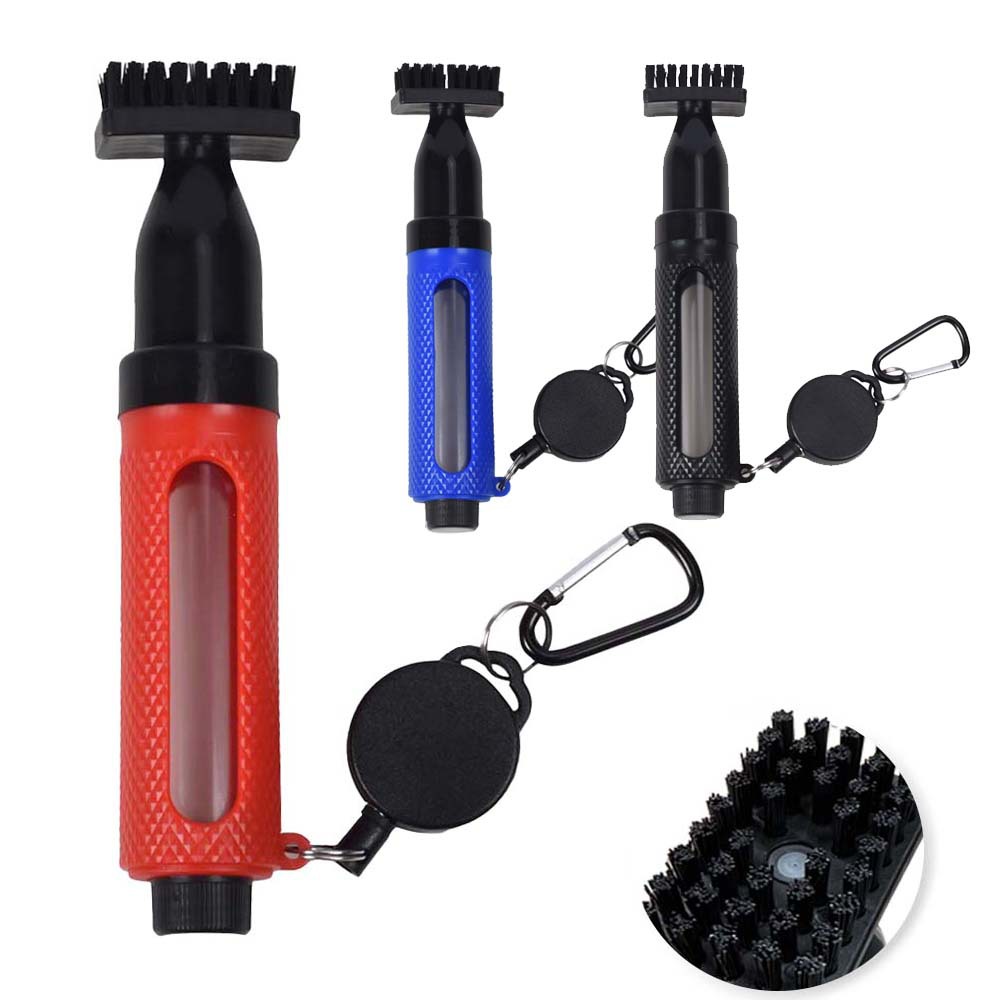 Golf club cleaning brush, water spray brush, press-type multifunctional ball brush for cleaning club head grooves