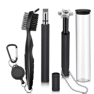 Golf Cleaning Set, Club Groove Cleaner, Double-Sided Brush, Hex Groove Cleaner, Flat Head Knife, golf