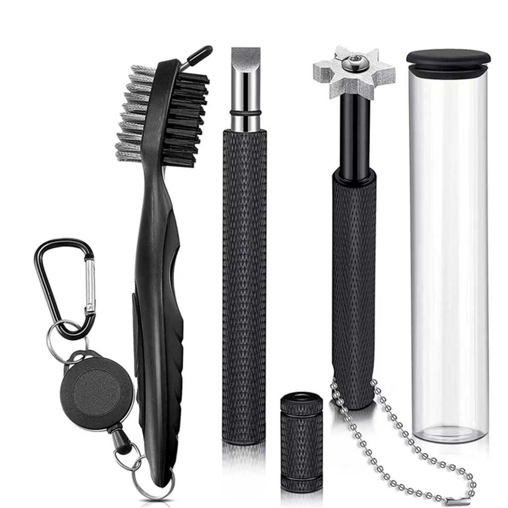 Golf Cleaning Set, Club Groove Cleaner, Double-Sided Brush, Hex Groove Cleaner, Flat Head Knife, golf